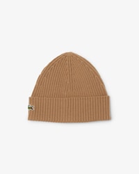 Bonnet en laine peignée côtelée