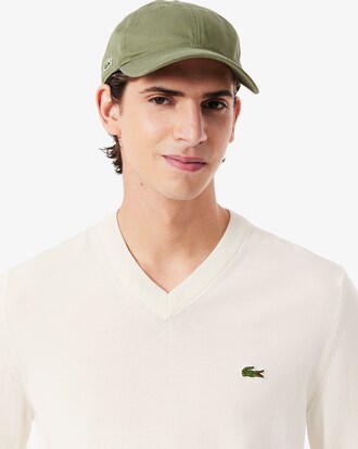 Pull coton uni col V