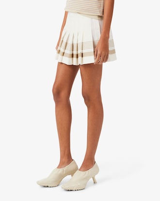 Mini-jupe pliss&eacute;e laine vierge m&eacute;lang&eacute;e D&eacute;fil&eacute;