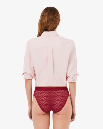 Culotte en dentelle ceinture sigl&eacute;e