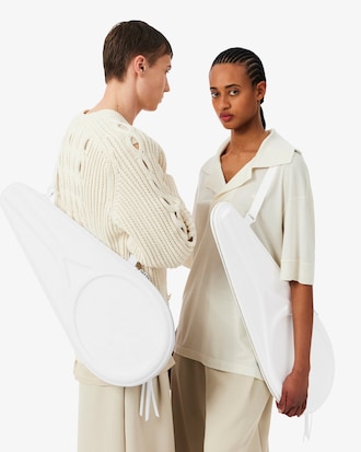 Grand sac raquette D&eacute;fil&eacute; en cuir