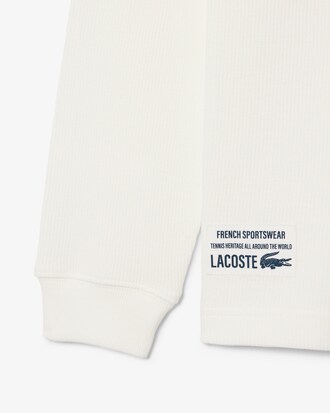 T-shirt Henley maille gaufr&eacute;e