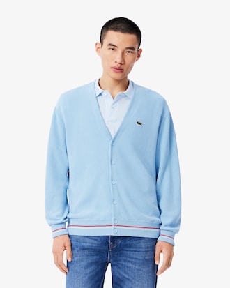 Cardigan relaxed fit coton détails rayés