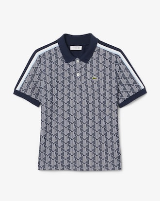Polo slim fit jacquard monogramme
