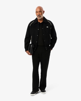 Polo regular fit manches longues en coton m&eacute;lang&eacute;