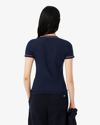 T-shirt jersey liser&eacute;s contrastants