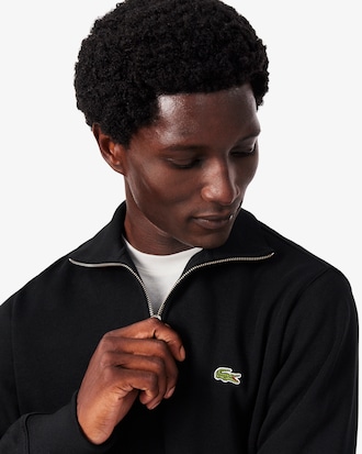 Sweatshirt zipp&eacute; interlock col montant