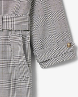 Trench-coat à carreaux déperlant