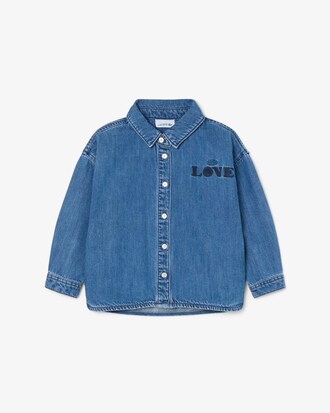 Chemise denim avec badge