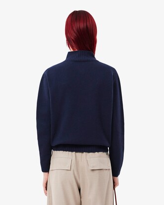Pull col montant cachemire maille 3D