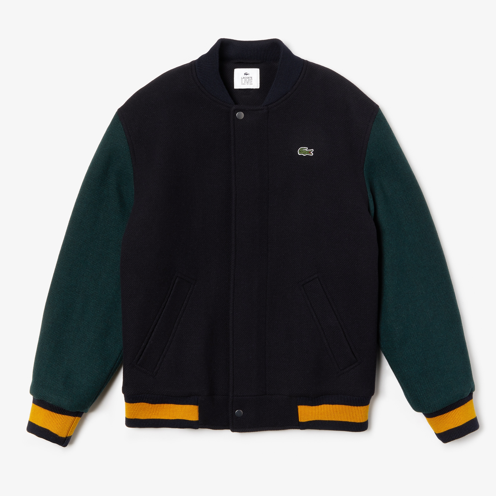 Bomber Lacoste LIVE bicolore en laine premium avec badge r?�tro | LACOSTE