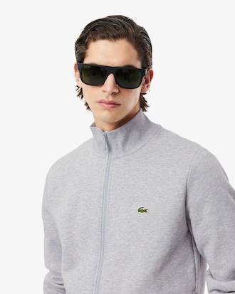 Sweatshirt zipp&eacute; molleton col montant