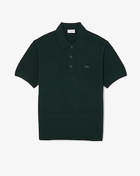 Pull col polo maille c&ocirc;tel&eacute;e fluide