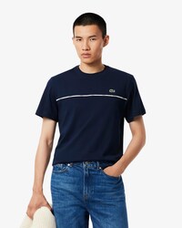 T-shirt jersey de coton liser&eacute; Lacoste