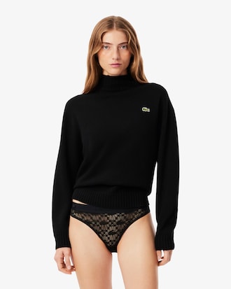 Culotte en dentelle ceinture sigl&eacute;e