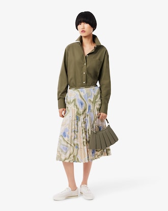 Jupe plissée imprimé topographique