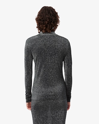 Polo manches longues jersey brillant slim fit
