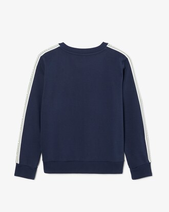 Sweatshirt coton bandes sigl&eacute;es