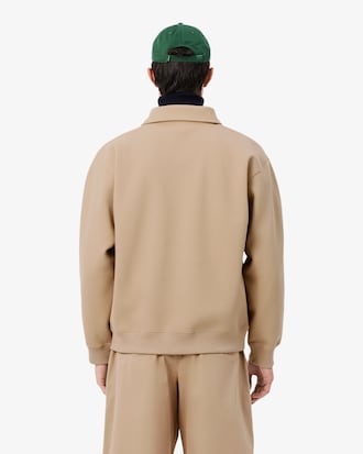 Sweatshirt col polo Piqu&eacute;