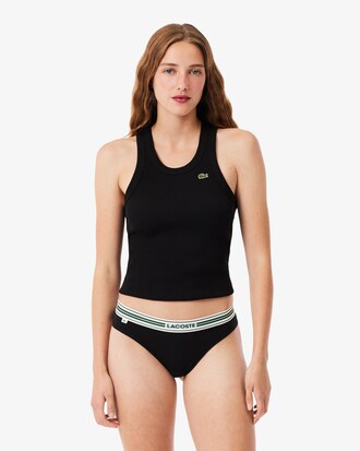 String coton stretch ceinture contrastée