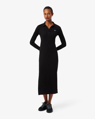 Robe slim fit col polo coton côtelé