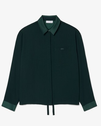 Chemise d&eacute;tails satin&eacute;s oversize