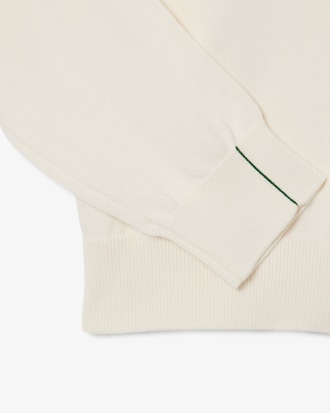 Pull coton uni col V