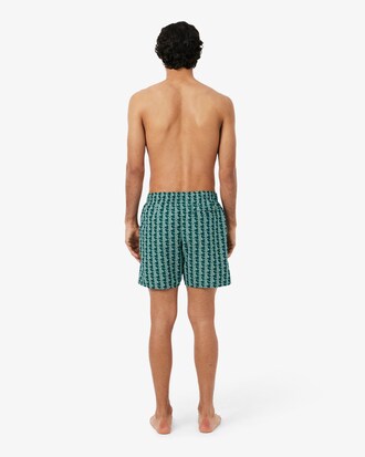 Maillot de bain mi-long imprim&eacute; monogramme