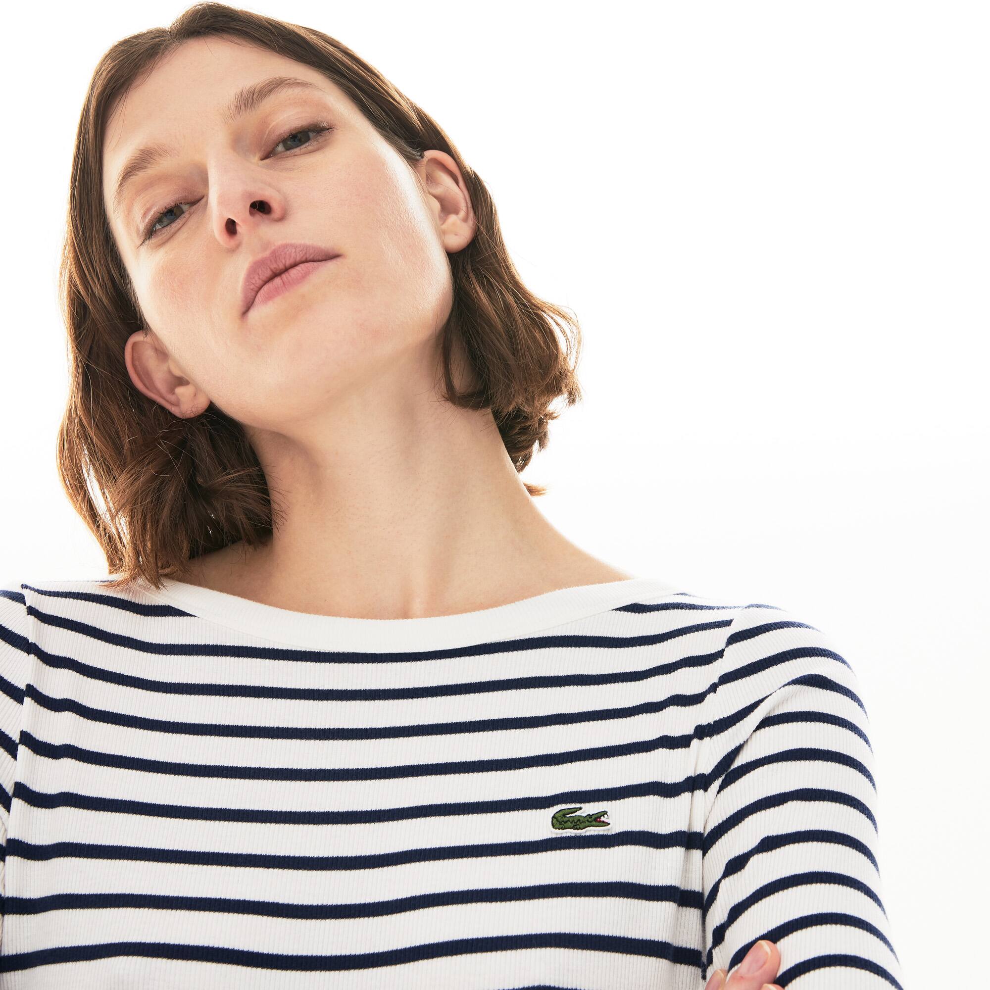 Jurk Dames Nautisch Van Geribbeld Katoen Lacoste