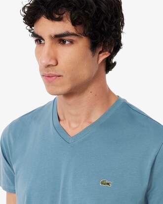 Lichtgewicht Katoenen Pima T-shirt met V-hals