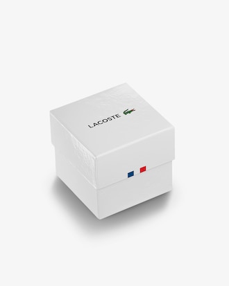Lacoste.12.12-horloge dames met roze siliconen band