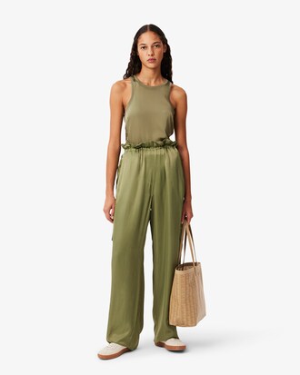 Slim Fit Vloeiende Satijnen Tanktop