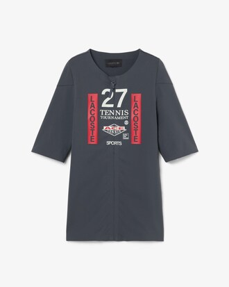 Runway Stretch T-shirt met Rits en Print