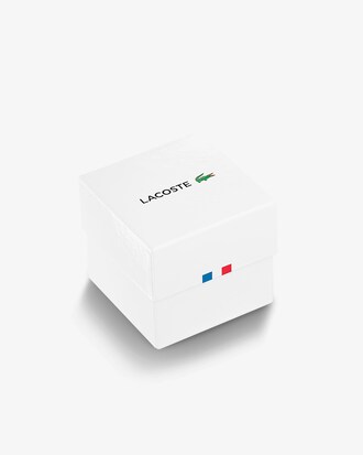 Lacoste.12.12-horloge heren met witte siliconen band