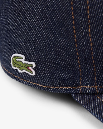 Katoenen Denim Pet met Lint Accent