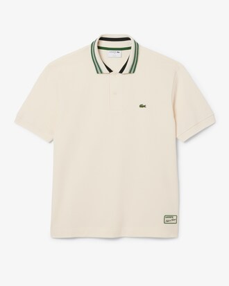 Frans Vervaardigd Classic Fit Polo met Gestreepte Kraag