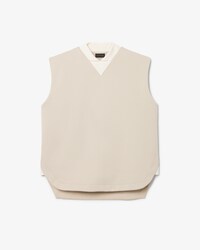 Runway Satijnen Gebreide Mouwloze Sweatshirt met V-hals