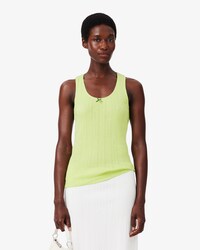 Slim Fit Pointelle Gebreide Katoenen Tanktop