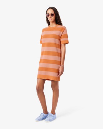 Gestreept T-shirt-Jurk van Mesh Breistof