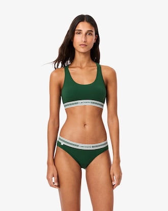 Stretch Katoenen Bralette met Contrasterende Band