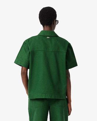 Oversized Denim Polohemd