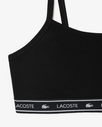 Stretch Katoenen Bralette met Logoband