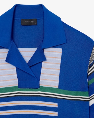 Runway Oversized Gestreept Satijnen Piqu&eacute; Polohemd