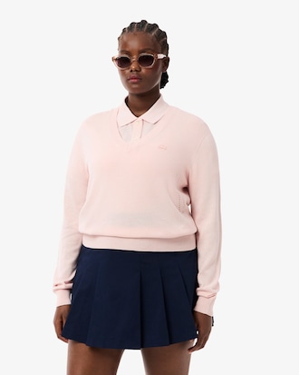 Naadloze Gebreide Sweater met V-hals