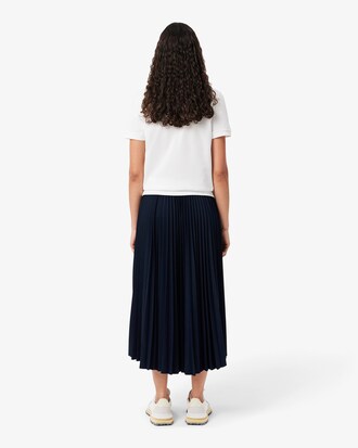 Lange Geplooide Rok met Elastische Taille