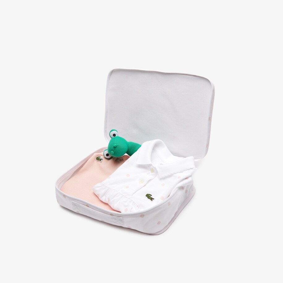 Cadeauset Van Rammelaar En Katoenpique Pyjama Babymeisje Lacoste