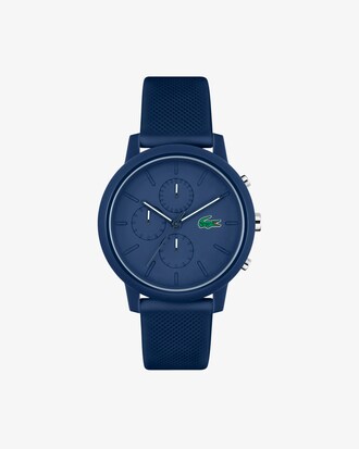 Lacoste.12.12-chronograaf blauw siliconen