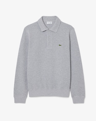 Geribbelde Katoenen Sweatshirt met Polokraag
