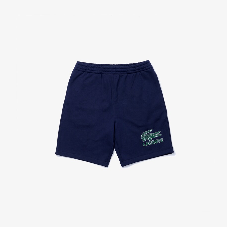 korte broek heren katoenfleece geprint logo lacoste