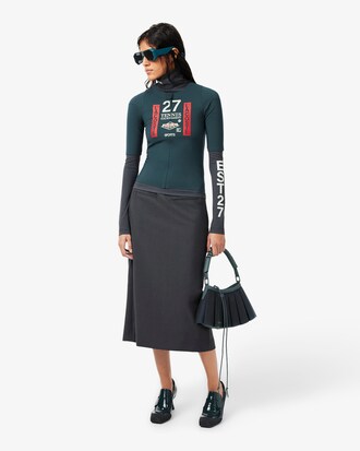 Runway Stretch T-shirt met Print en Hoge Hals